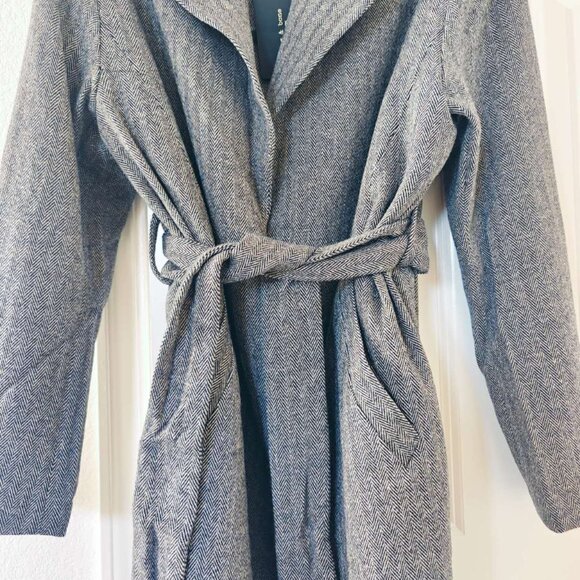 NWT rag & bone Sven Herringbone Belted Wool Coat - Picture 4 of 8